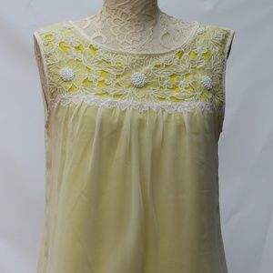 ANN TAYLOR Yellow Size M Blouse Top Sleeveless